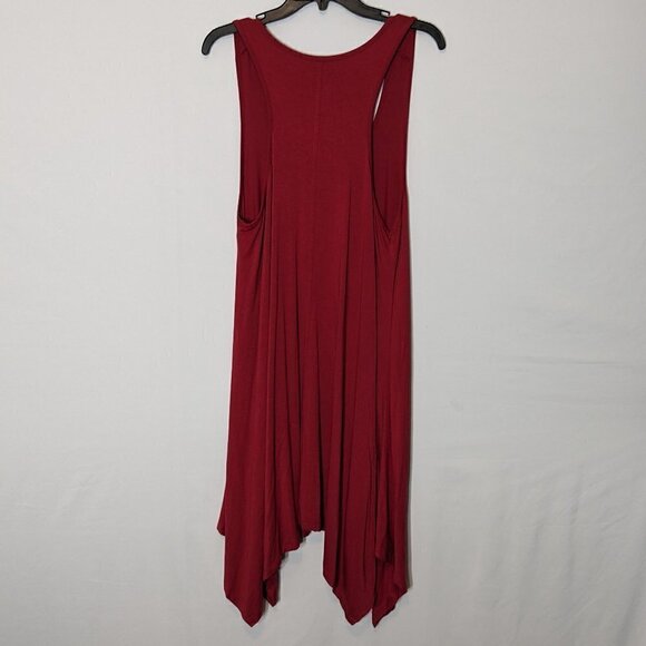 WOMEN'S "Vince Camuto" Red Rayon Knit, High-Low, Maxi Tank Dress; Size L - Picture 3 of 5